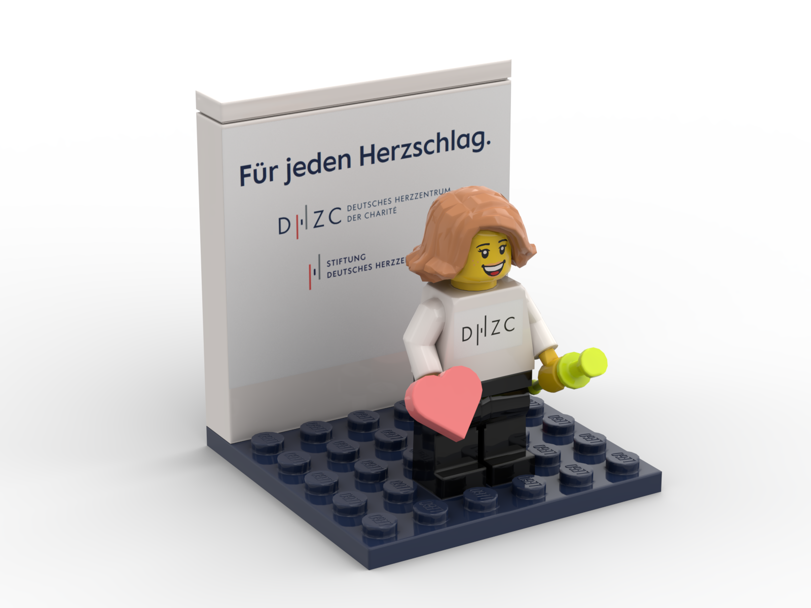 Individuelles Figuren-Display mit personalisierter Minifigur und bedruckter Rückwand