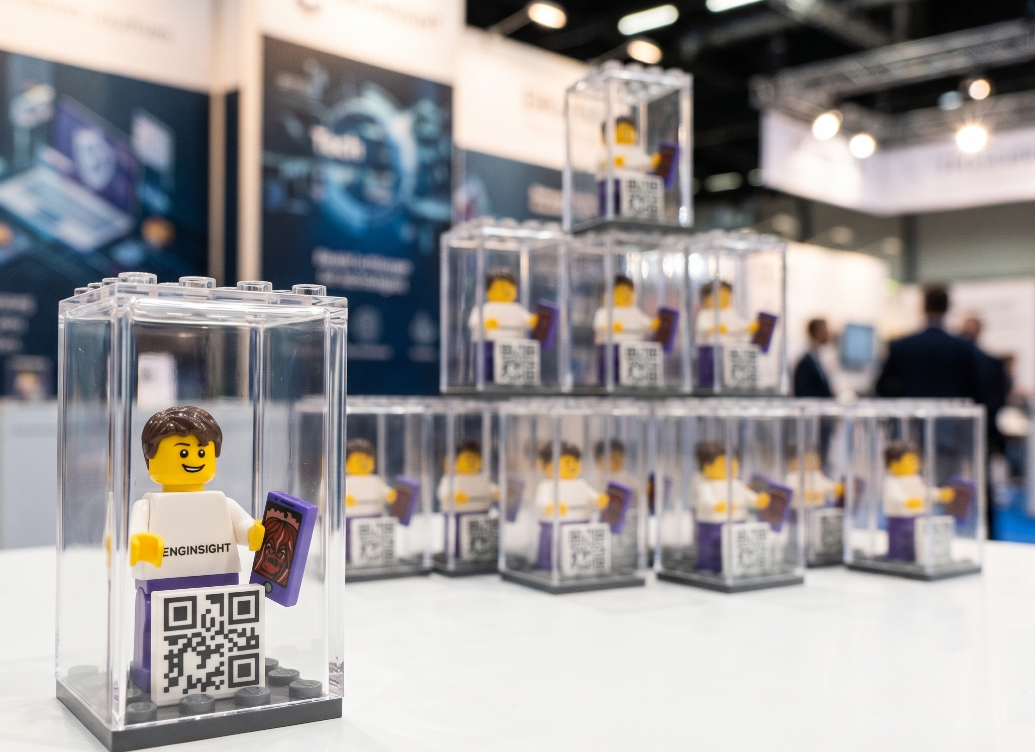 Personalisierte LEGO®-Messefigur mit Vitrine
