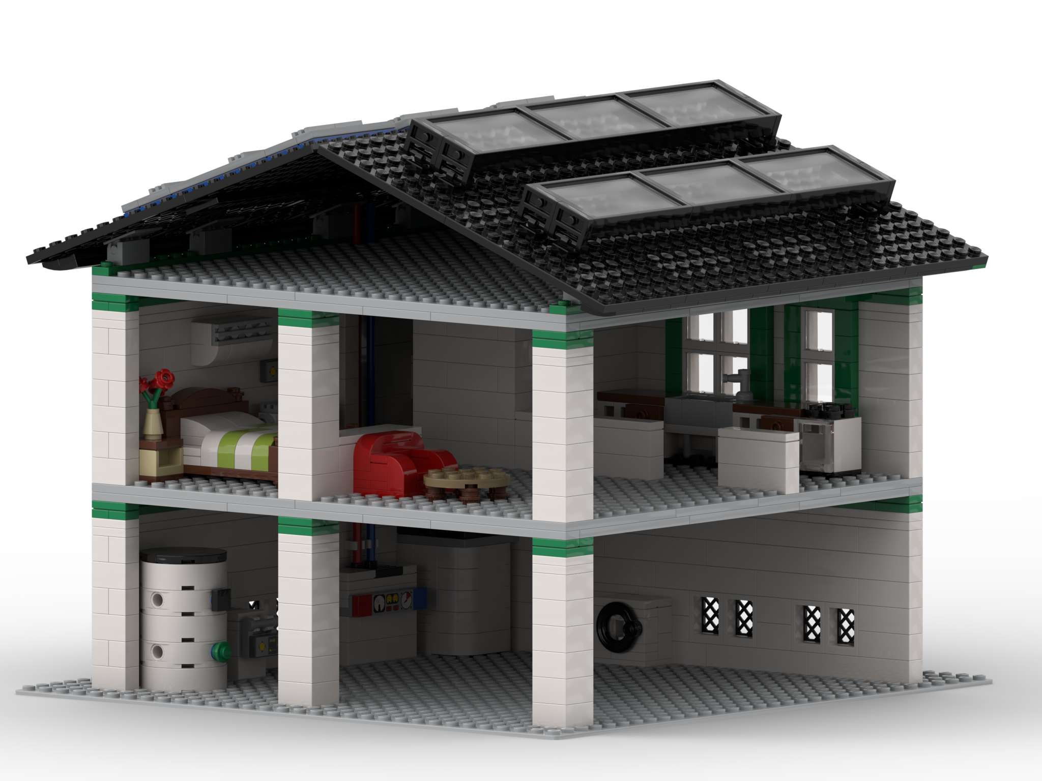 Modulares Gebäudemodell zur Präsentation von Heizungs- und Gebäudetechnik