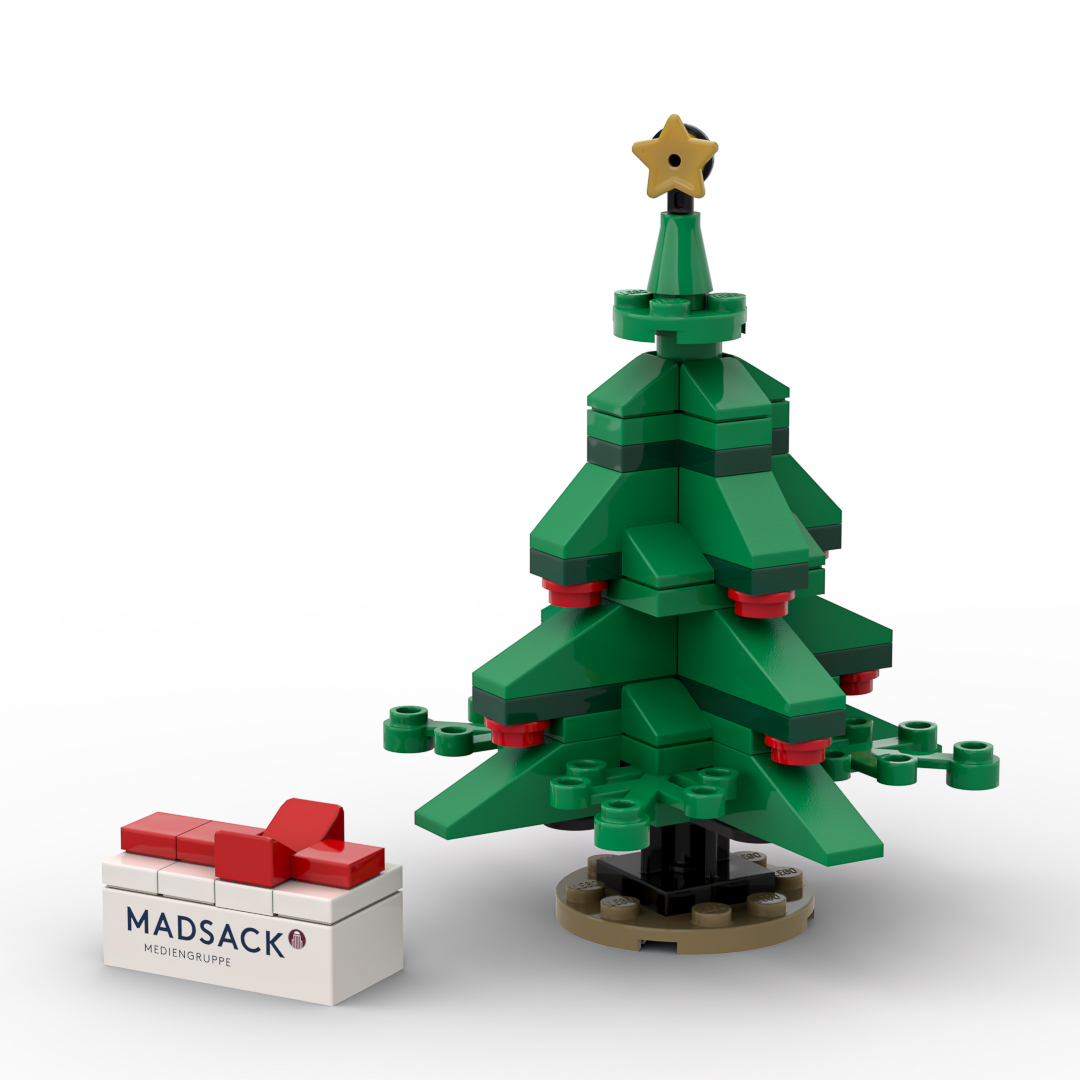 Individueller Weihnachtsbaum aus LEGO® mit Firmenlogo