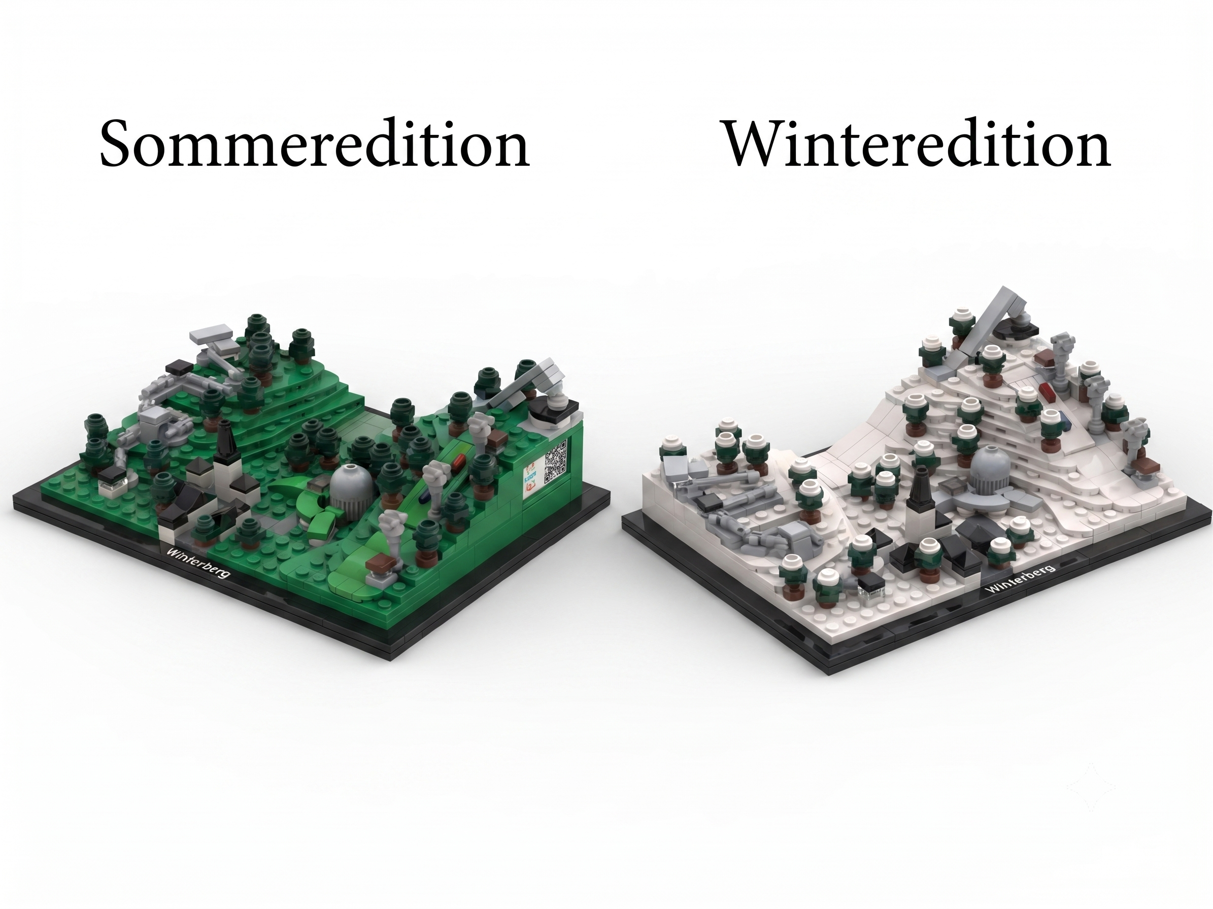 Winterberg Skyline als Sommer- und Winteredition aus LEGO®-Bausteinen